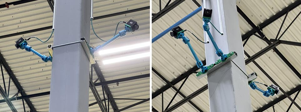 FLIR A50 thermal cameras mounted for 80’ FOV